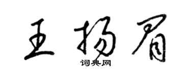 梁锦英王扬眉草书个性签名怎么写