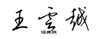 梁锦英王云越草书个性签名怎么写