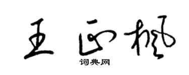 梁锦英王正枫草书个性签名怎么写