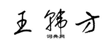 梁锦英王韩方草书个性签名怎么写