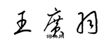 梁锦英王广羽草书个性签名怎么写