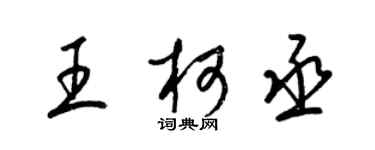 梁锦英王柯丞草书个性签名怎么写