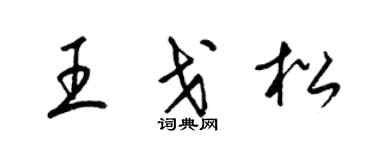 梁锦英王戈松草书个性签名怎么写