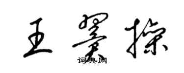 梁锦英王翼操草书个性签名怎么写