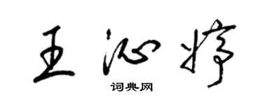 梁锦英王沁婷草书个性签名怎么写