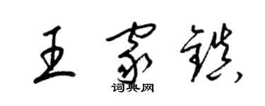 梁锦英王家镇草书个性签名怎么写