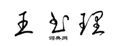 梁锦英王书理草书个性签名怎么写