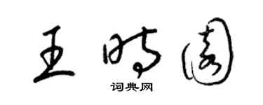 梁锦英王时园草书个性签名怎么写