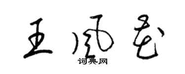 梁锦英王风花草书个性签名怎么写