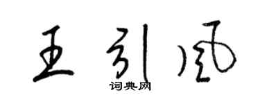 梁锦英王引风草书个性签名怎么写