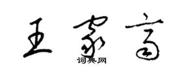 梁锦英王家齐草书个性签名怎么写