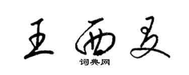 梁锦英王西友草书个性签名怎么写