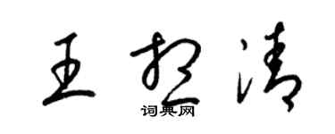 梁锦英王想清草书个性签名怎么写