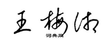 梁锦英王梅湘草书个性签名怎么写