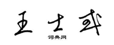 梁锦英王士或草书个性签名怎么写