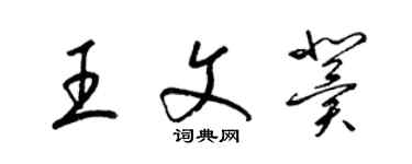 梁锦英王文冀草书个性签名怎么写