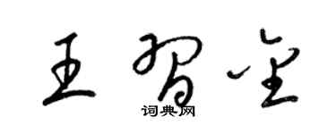 梁锦英王习金草书个性签名怎么写