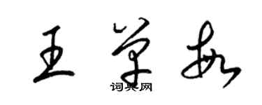 梁锦英王单敏草书个性签名怎么写