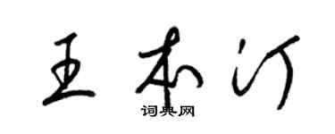 梁锦英王本汀草书个性签名怎么写