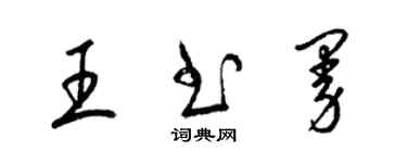 梁锦英王书曼草书个性签名怎么写
