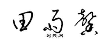 梁锦英田雨馨草书个性签名怎么写