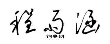 梁锦英程雨涵草书个性签名怎么写