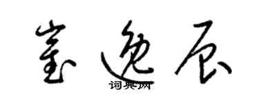 梁锦英崔逸辰草书个性签名怎么写