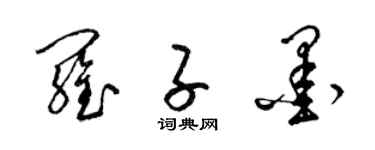 梁锦英罗子墨草书个性签名怎么写