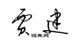 梁锦英贾建草书个性签名怎么写