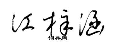 梁锦英江梓涵草书个性签名怎么写