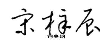 梁锦英宋梓辰草书个性签名怎么写