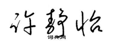 梁锦英许静怡草书个性签名怎么写