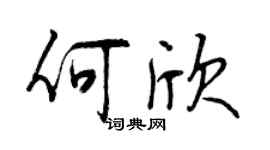 曾庆福何欣行书个性签名怎么写