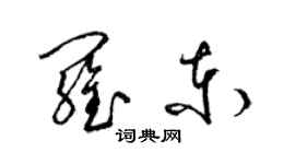 梁锦英罗东草书个性签名怎么写
