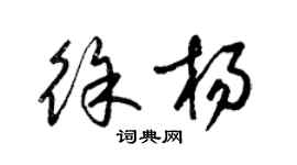 梁锦英徐杨草书个性签名怎么写