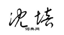 梁锦英沈培草书个性签名怎么写