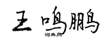 曾庆福王鸣鹏行书个性签名怎么写