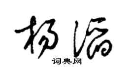 梁锦英杨滔草书个性签名怎么写