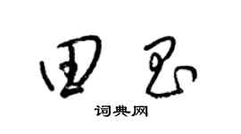 梁锦英田昌草书个性签名怎么写