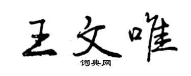 曾庆福王文唯行书个性签名怎么写