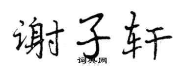 曾庆福谢子轩行书个性签名怎么写