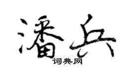 曾庆福潘兵行书个性签名怎么写