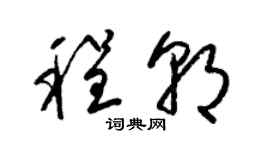 梁锦英程朝草书个性签名怎么写