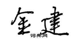 曾庆福金建行书个性签名怎么写