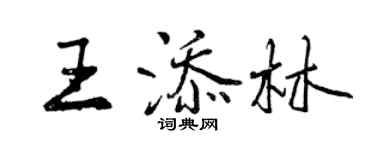 曾庆福王添林行书个性签名怎么写