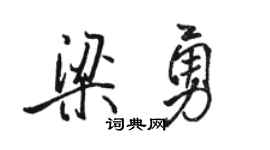 骆恒光梁勇行书个性签名怎么写