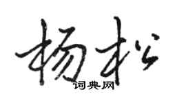骆恒光杨松行书个性签名怎么写