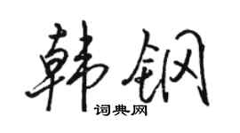 骆恒光韩钢行书个性签名怎么写