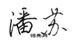 骆恒光潘苏行书个性签名怎么写