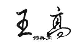 骆恒光王高行书个性签名怎么写